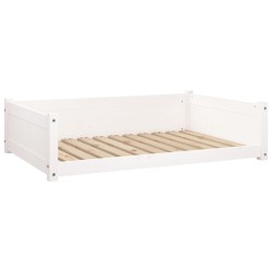 vidaXL Hundebett Weiß 105,5x75,5x28 cm Massivholz Kiefer