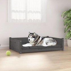 vidaXL Hundebett Grau 105,5x75,5x28 cm Massivholz Kiefer