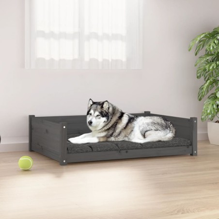 vidaXL Hundebett Grau 105,5x75,5x28 cm Massivholz Kiefer