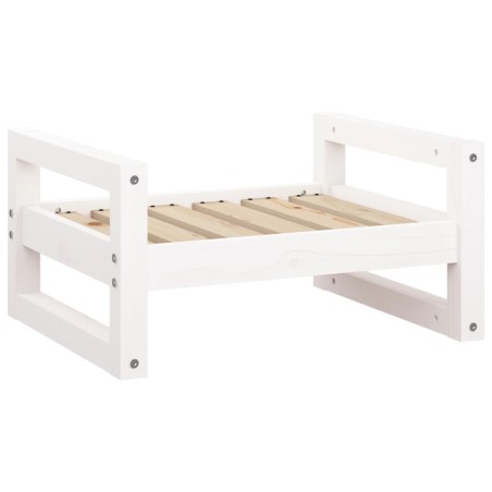 vidaXL Hundebett Weiß 55,5x45,5x28 cm Massivholz Kiefer