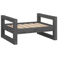 vidaXL Hundebett Grau 55,5x45,5x28 cm Massivholz Kiefer