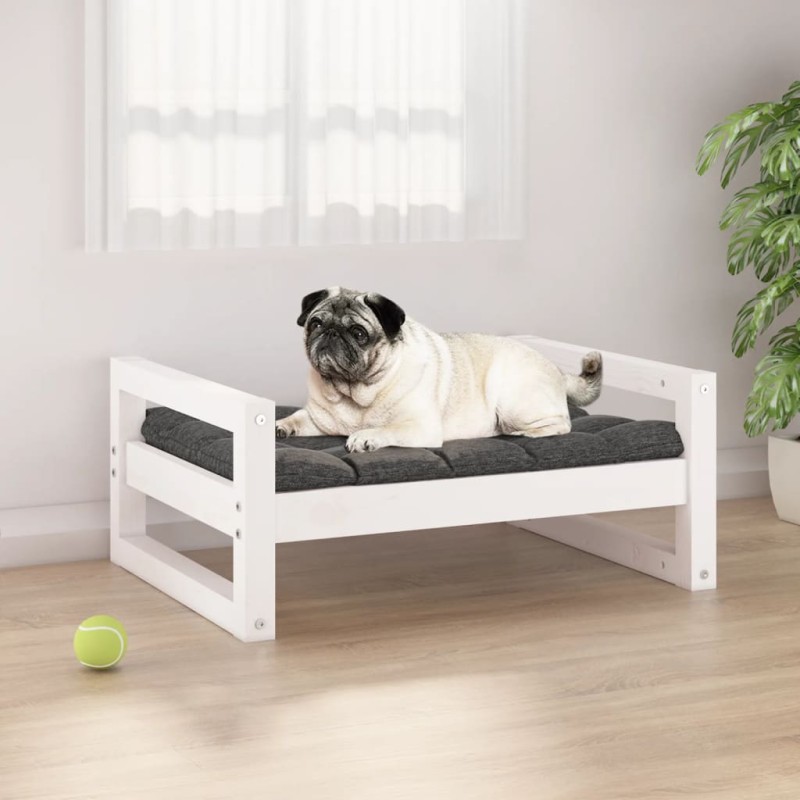 vidaXL Hundebett Weiß 65,5x50,5x28 cm Massivholz Kiefer vidaXL Hundebett Weiß 65,5x50,5x28 cm Massivholz Kiefer
