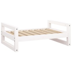vidaXL Hundebett Weiß 75,5x55,5x28 cm Massivholz Kiefer