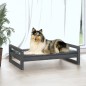 vidaXL Hundebett Grau 95,5x65,5x28 cm Massivholz Kiefer vidaXL Hundebett Grau 95,5x65,5x28 cm Massivholz Kiefer