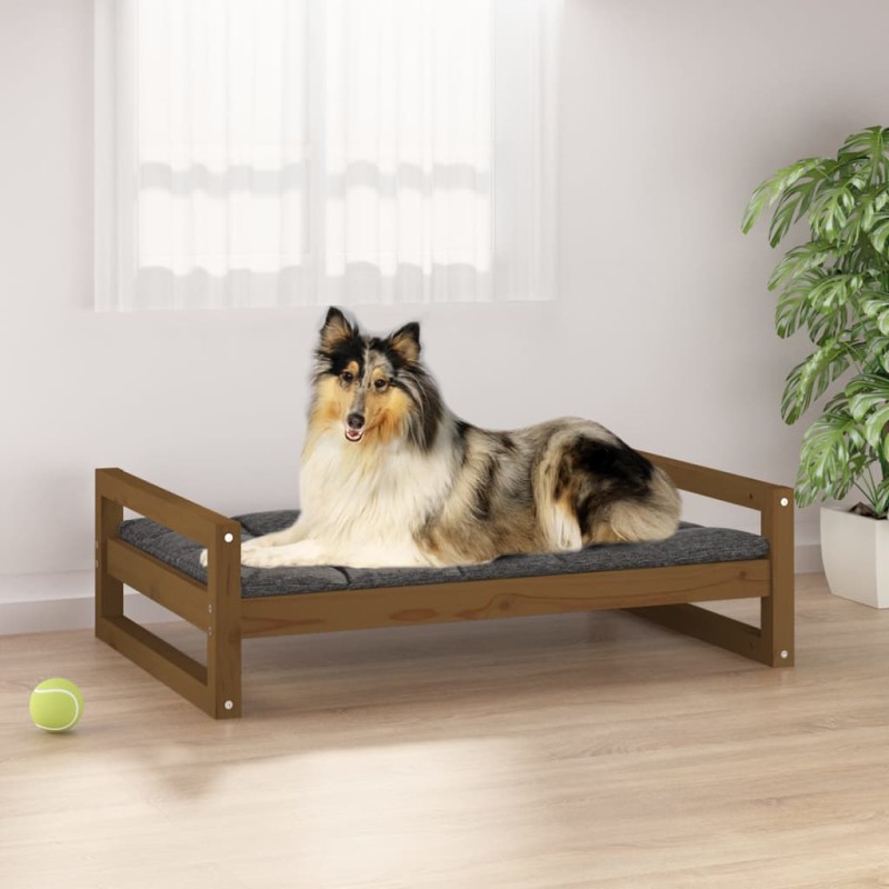 vidaXL Hundebett Honigbraun 95,5x65,5x28 cm Massivholz Kiefer vidaXL Hundebett Honigbraun 95,5x65,5x28 cm Massivholz Kiefer
