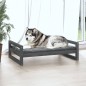 vidaXL Hundebett Grau 105,5x75,5x28 cm Massivholz Kiefer vidaXL Hundebett Grau 105,5x75,5x28 cm Massivholz Kiefer