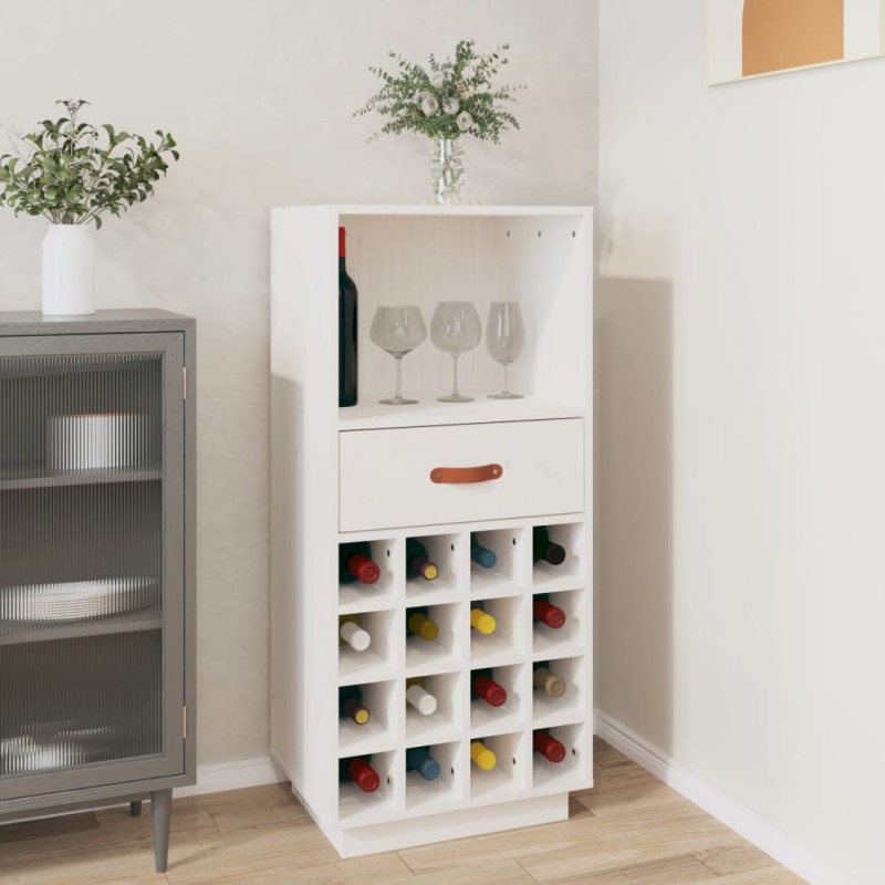 vidaXL Weinregal Weiß 45x34x100 cm Massivholz Kiefer vidaXL Weinregal Weiß 45x34x100 cm Massivholz Kiefer