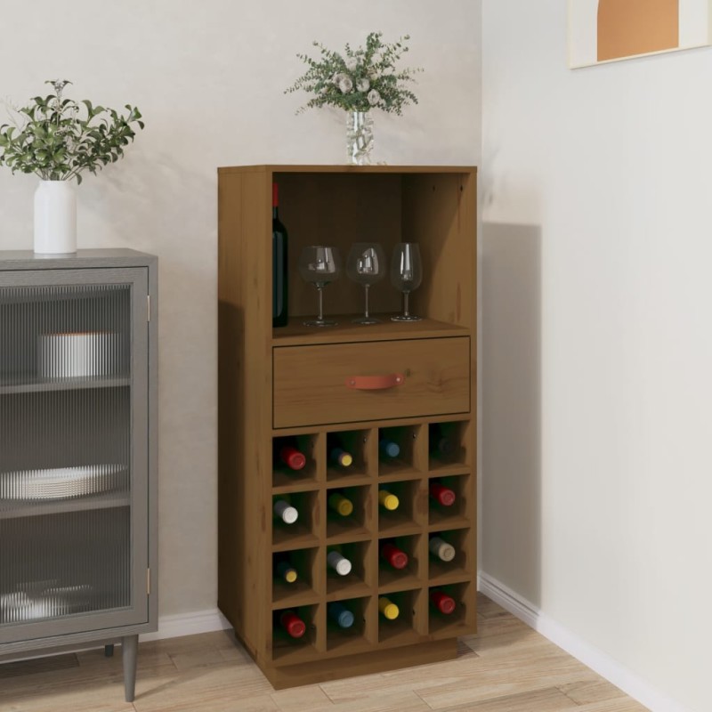 vidaXL Weinregal Honigbraun 45x34x100 cm Massivholz Kiefer vidaXL Weinregal Honigbraun 45x34x100 cm Massivholz Kiefer