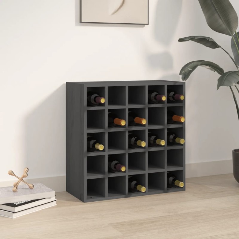 vidaXL Weinregal Grau 56x25x56 cm Massivholz Kiefer vidaXL Weinregal Grau 56x25x56 cm Massivholz Kiefer