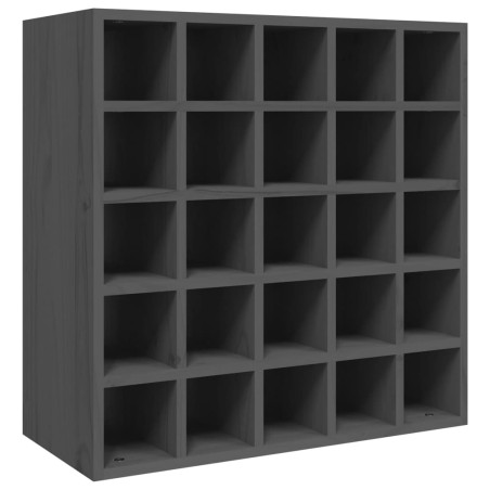 vidaXL Weinregal Grau 56x25x56 cm Massivholz Kiefer