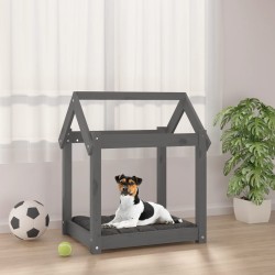 vidaXL Hundebett Grau 61x50x70 cm Massivholz Kiefer