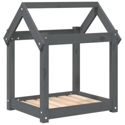 vidaXL Hundebett Grau 61x50x70 cm Massivholz Kiefer