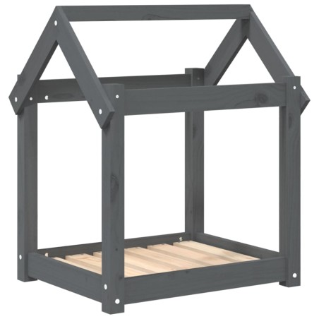 vidaXL Hundebett Grau 61x50x70 cm Massivholz Kiefer