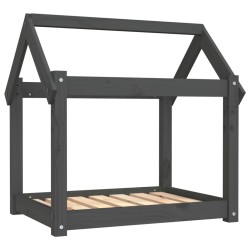 vidaXL Hundebett Grau 71x55x70 cm Massivholz Kiefer