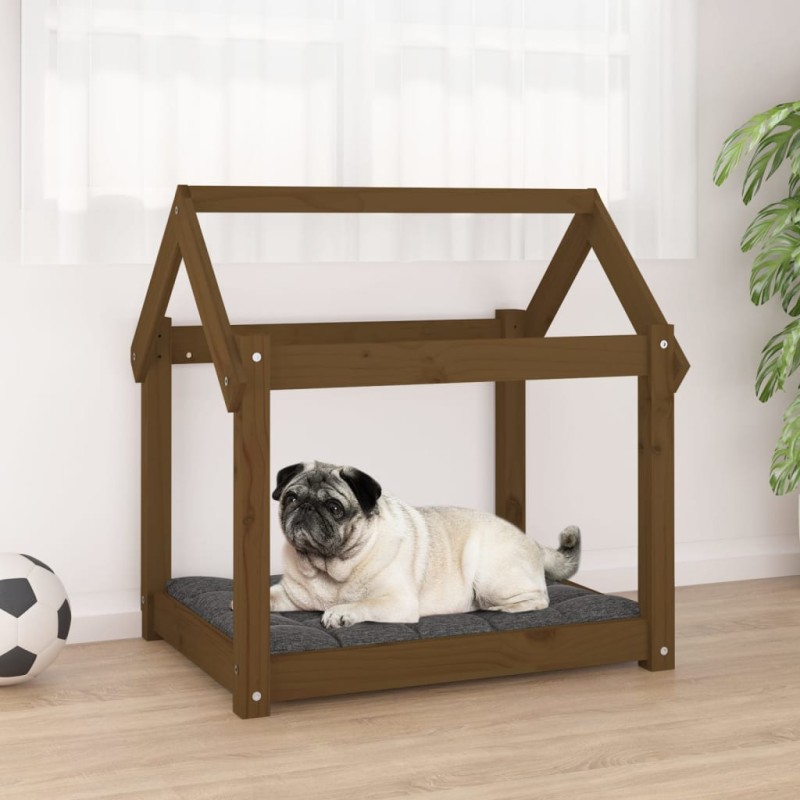 vidaXL Hundebett Honigbraun 71x55x70 cm Massivholz Kiefer vidaXL Hundebett Honigbraun 71x55x70 cm Massivholz Kiefer