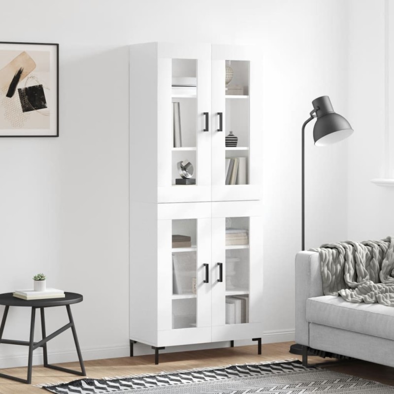 vidaXL Highboard Hochglanz-Weiß 69,5x34x180 cm Holzwerkstoff vidaXL Highboard Hochglanz-Weiß 69,5x34x180 cm Holzwerkstoff