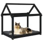 vidaXL Hundebett Schwarz 101x70x90 cm Massivholz Kiefer vidaXL Hundebett Schwarz 101x70x90 cm Massivholz Kiefer