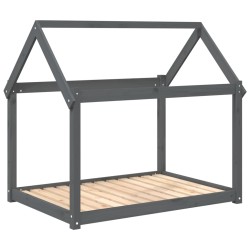 vidaXL Hundebett Grau 111x80x100 cm Massivholz Kiefer