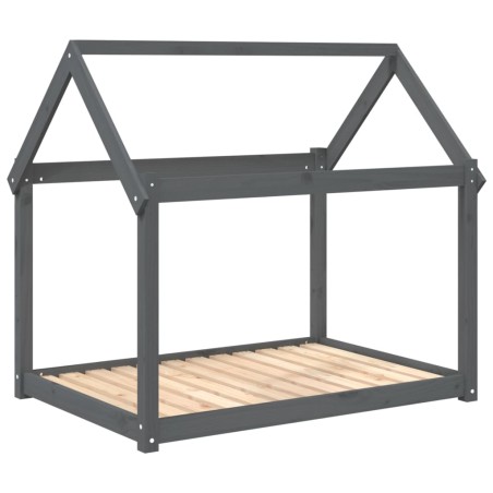 vidaXL Hundebett Grau 111x80x100 cm Massivholz Kiefer