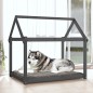 vidaXL Hundebett Grau 111x80x100 cm Massivholz Kiefer vidaXL Hundebett Grau 111x80x100 cm Massivholz Kiefer