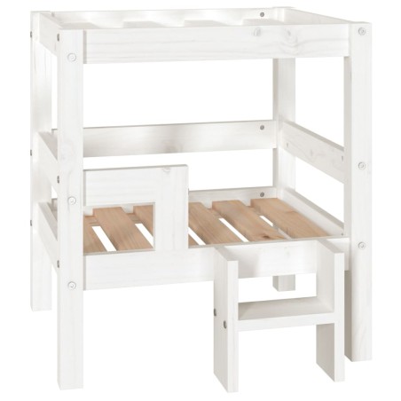 vidaXL Hundebett Weiß 55,5x53,5x60 cm Massivholz Kiefer