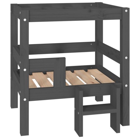 vidaXL Hundebett Grau 55,5x53,5x60 cm Massivholz Kiefer