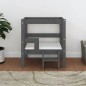 vidaXL Hundebett Grau 55,5x53,5x60 cm Massivholz Kiefer vidaXL Hundebett Grau 55,5x53,5x60 cm Massivholz Kiefer