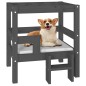 vidaXL Hundebett Grau 55,5x53,5x60 cm Massivholz Kiefer vidaXL Hundebett Grau 55,5x53,5x60 cm Massivholz Kiefer