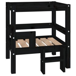  vidaXL Hundebett Schwarz 55,5x53,5x60 cm Massivholz Kiefer
