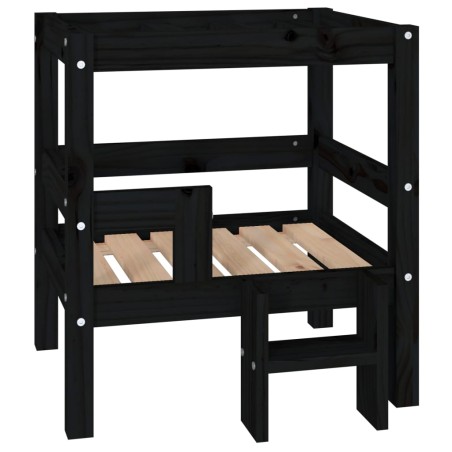  vidaXL Hundebett Schwarz 55,5x53,5x60 cm Massivholz Kiefer