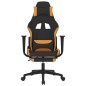 Gaming-Stuhl mit Massage & Fußstütze Schwarz und Orange Stoff Gaming-Stuhl mit Massage & Fußstütze Schwarz und Orange Stoff