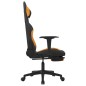Gaming-Stuhl mit Massage & Fußstütze Schwarz und Orange Stoff Gaming-Stuhl mit Massage & Fußstütze Schwarz und Orange Stoff