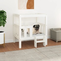  vidaXL Hundebett Weiß 65,5x43x70 cm Massivholz Kiefer