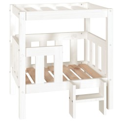 vidaXL Hundebett Weiß 65,5x43x70 cm Massivholz Kiefer