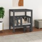 vidaXL Hundebett Grau 65,5x43x70 cm Massivholz Kiefer vidaXL Hundebett Grau 65,5x43x70 cm Massivholz Kiefer