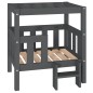 vidaXL Hundebett Grau 65,5x43x70 cm Massivholz Kiefer vidaXL Hundebett Grau 65,5x43x70 cm Massivholz Kiefer