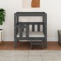 vidaXL Hundebett Grau 65,5x43x70 cm Massivholz Kiefer vidaXL Hundebett Grau 65,5x43x70 cm Massivholz Kiefer