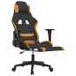 Gaming-Stuhl mit Massage & Fußstütze Schwarz und Orange Stoff Gaming-Stuhl mit Massage & Fußstütze Schwarz und Orange Stoff