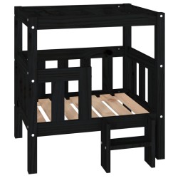 vidaXL Hundebett Schwarz 65,5x43x70 cm Massivholz Kiefer