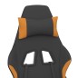 Gaming-Stuhl mit Massage & Fußstütze Schwarz und Orange Stoff Gaming-Stuhl mit Massage & Fußstütze Schwarz und Orange Stoff