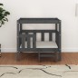 vidaXL Hundebett Grau 75,5x63,5x70 cm Massivholz Kiefer vidaXL Hundebett Grau 75,5x63,5x70 cm Massivholz Kiefer