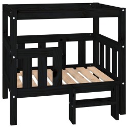  vidaXL Hundebett Schwarz 75,5x63,5x70 cm Massivholz Kiefer