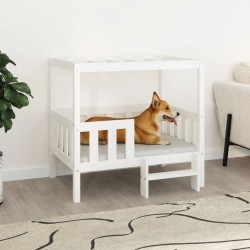  vidaXL Hundebett Weiß 95,5x73,5x90 cm Massivholz Kiefer