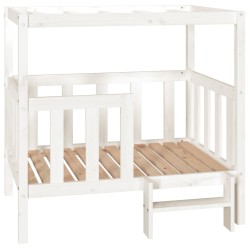  vidaXL Hundebett Weiß 105,5x83,5x100 cm Massivholz Kiefer