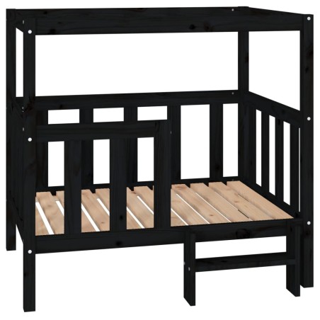  vidaXL Hundebett Schwarz 105,5x83,5x100 cm Massivholz Kiefer