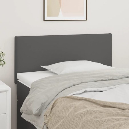 vidaXL Kopfteil Grau 100x5x78/88 cm Kunstleder