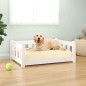 vidaXL Hundebett Weiß 75,5x55,5x28 cm Massivholz Kiefer vidaXL Hundebett Weiß 75,5x55,5x28 cm Massivholz Kiefer