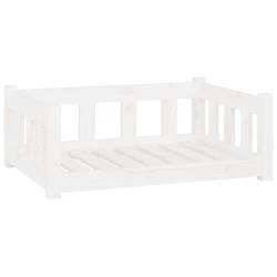 vidaXL Hundebett Weiß 75,5x55,5x28 cm Massivholz Kiefer