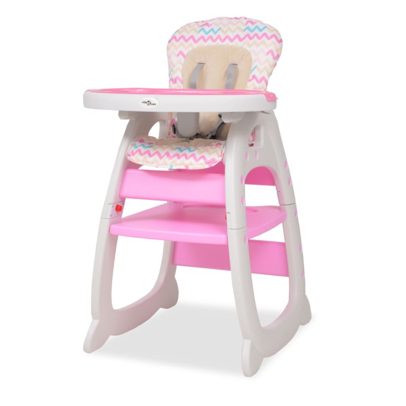 vidaXL 3-in-1 verwandelbarer Hochstuhl mit Essbrett Rosa vidaXL 3-in-1 verwandelbarer Hochstuhl mit Essbrett Rosa