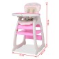 vidaXL 3-in-1 verwandelbarer Hochstuhl mit Essbrett Rosa vidaXL 3-in-1 verwandelbarer Hochstuhl mit Essbrett Rosa
